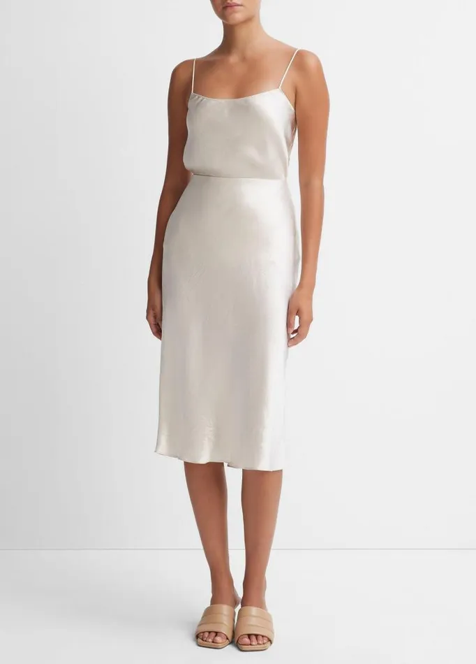 Women Skirts Vince Satin Slip Skirt Champagne