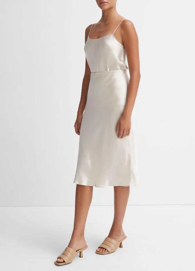 Women Skirts Vince Satin Slip Skirt Champagne