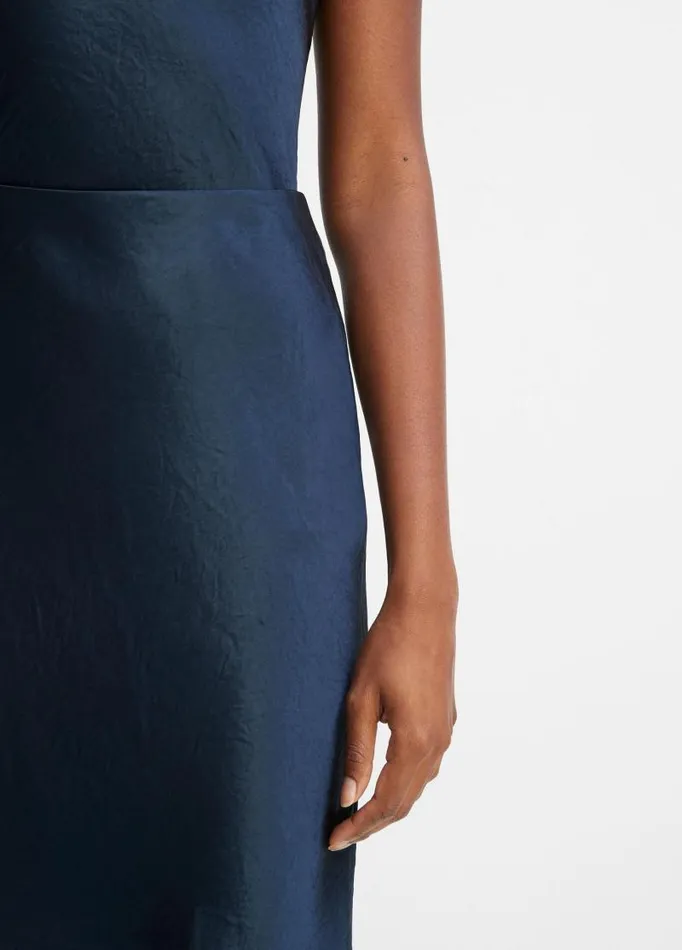 Women Skirts Vince Satin Slip Skirt Coastal Blue