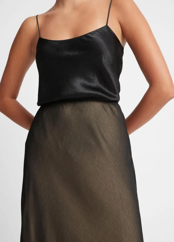 Women Skirts Vince Sheer Slip Skirt Blackchamois
