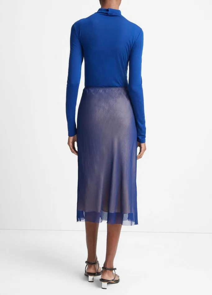Women Skirts Vince Sheer Slip Skirt Dark Caspianchamois
