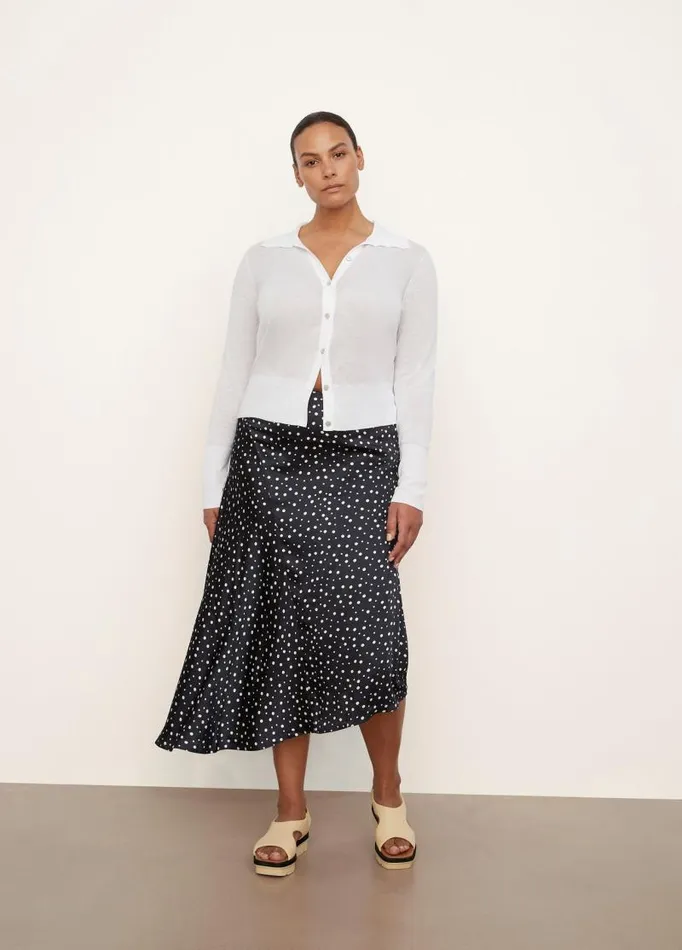 Women Skirts Vince Tossed Dot Draped Knot Skirt Deep Marine