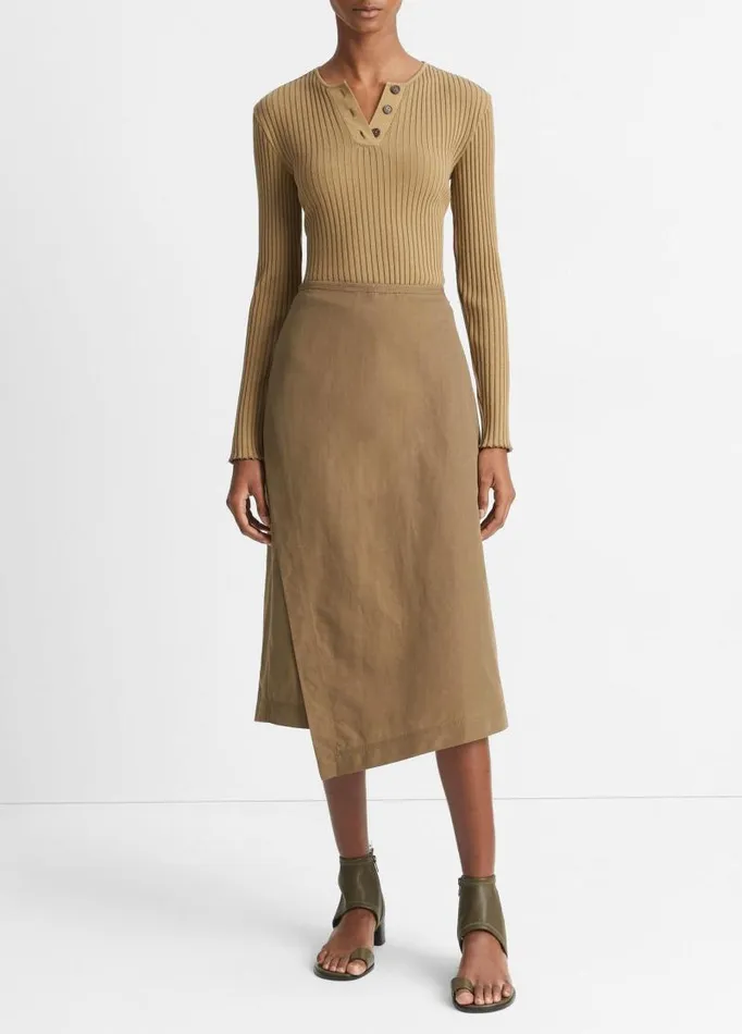 Women Skirts Vince Utility Asymmetric Paneled Skirt Washed Vine