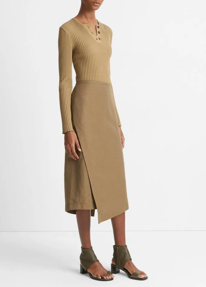 Women Skirts Vince Utility Asymmetric Paneled Skirt Washed Vine