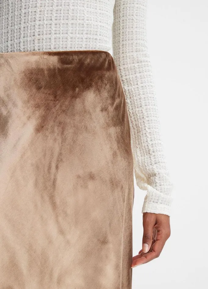Women Skirts Vince Velvet Slip Skirt Gold Shadow