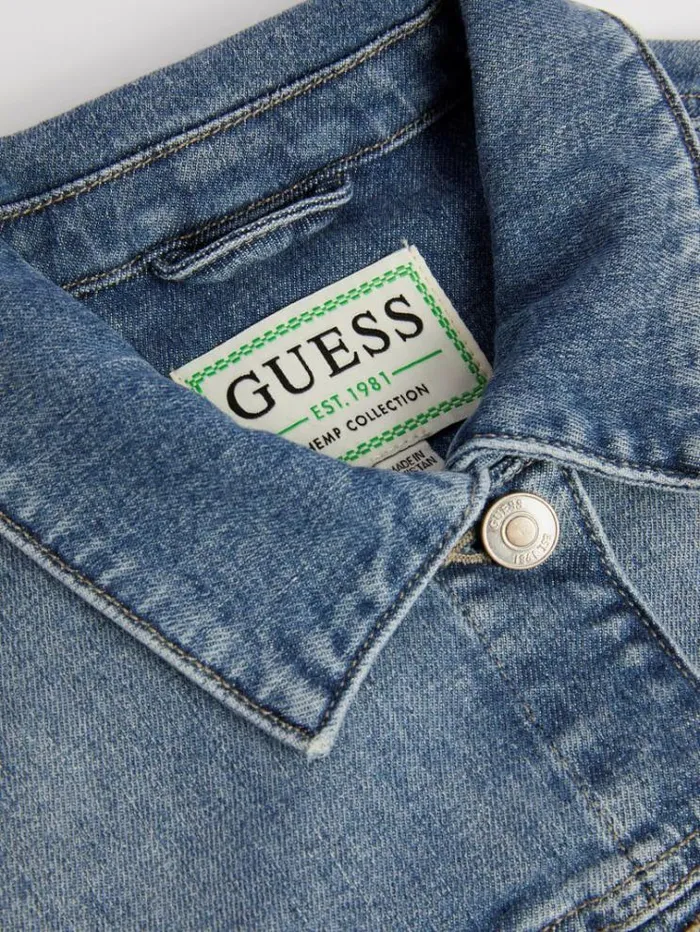 Women Slim Fit Denim Jacket Light Blue Guess Coats And Jackets