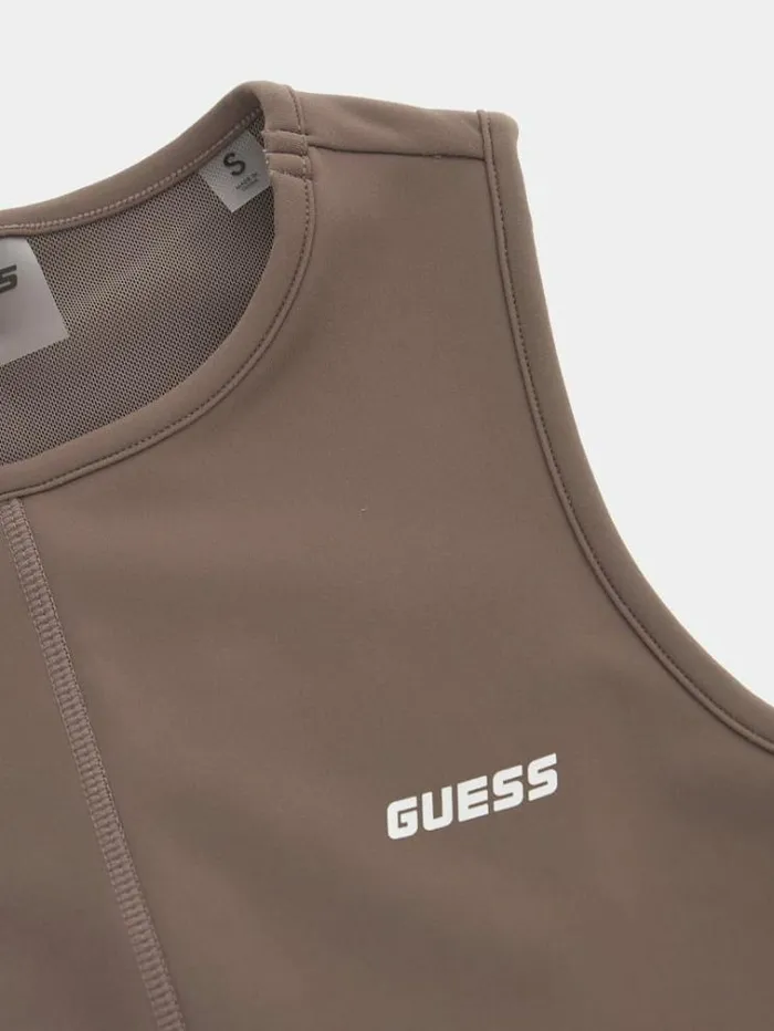 Women Small Logo Top Brown Guess Activewear