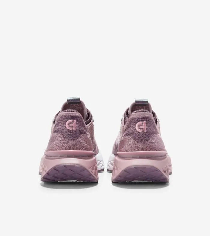 Women Sneakers Cole Haan 5ZERGRAND Embrostitch Running Shoes Mauveplum Purpleoptic White
