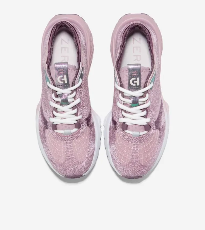 Women Sneakers Cole Haan 5ZERGRAND Embrostitch Running Shoes Mauveplum Purpleoptic White