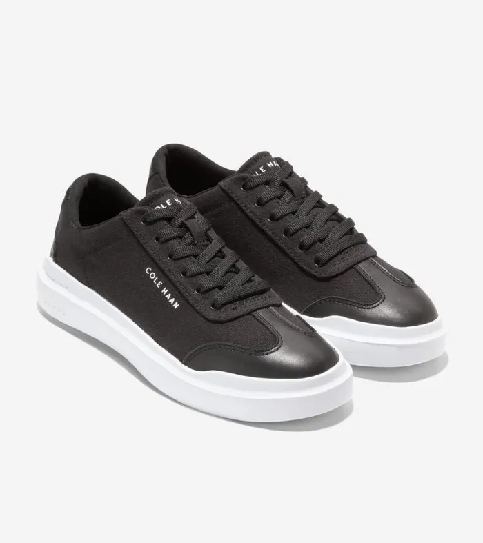 Women Sneakers Cole Haan GrandPr Rally Canvas TToe Sneakers Blackoptic White