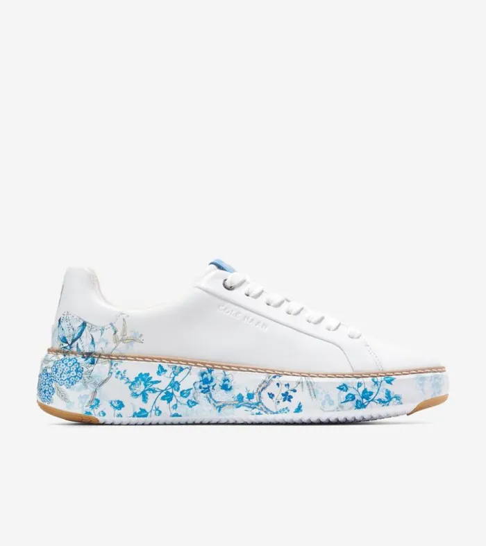 Women Sneakers Cole Haan GrandPr Topspin Sneakers Optic Whiteblue Toile