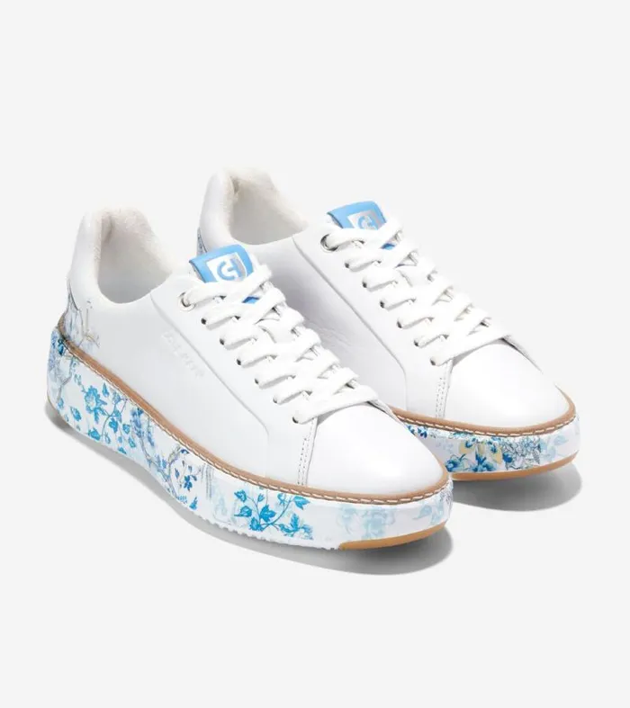 Women Sneakers Cole Haan GrandPr Topspin Sneakers Optic Whiteblue Toile