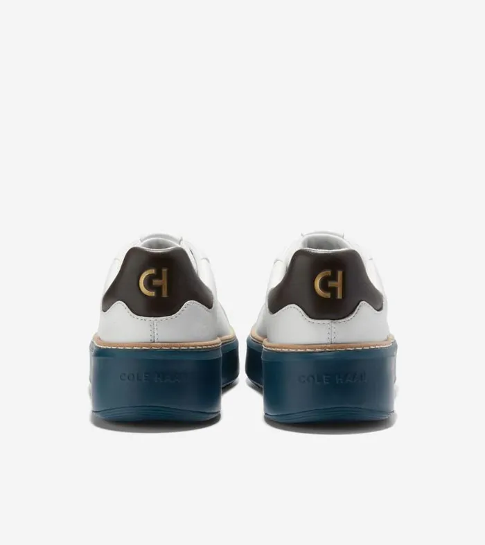 Women Sneakers Cole Haan Grandpr Topspin Sneakers Optic Whitechocolate Brownblue Wing Teal