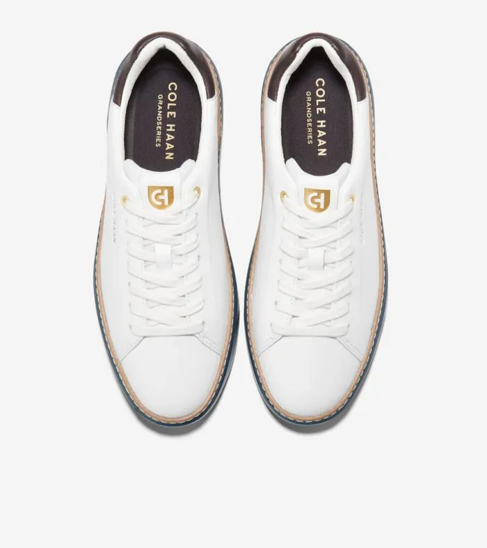 Women Sneakers Cole Haan Grandpr Topspin Sneakers Optic Whitechocolate Brownblue Wing Teal