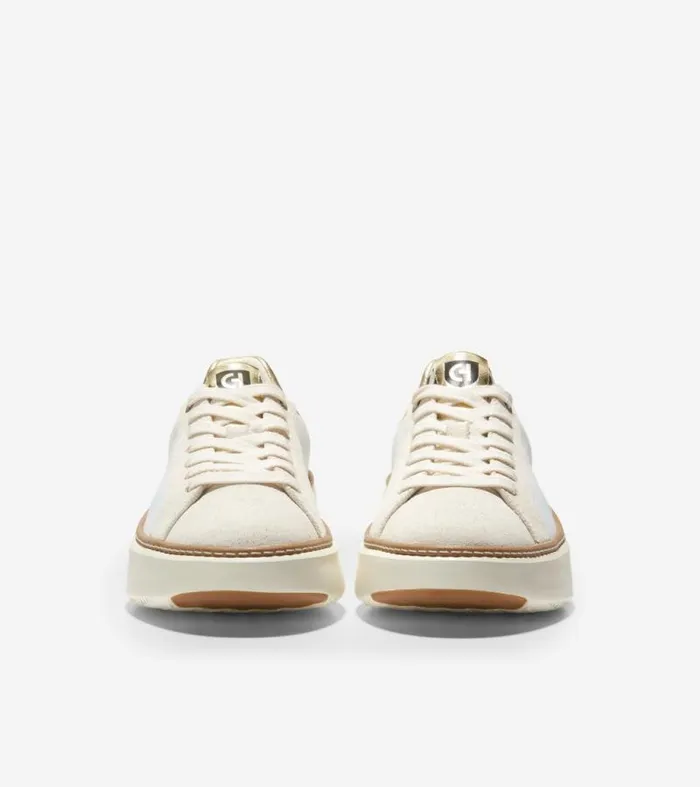 Women Sneakers Cole Haan GrandPr Topspin Sneakers Optic Whitegoldleopard Print
