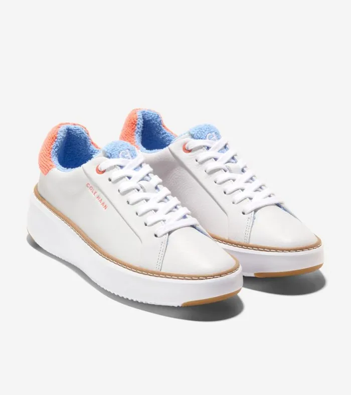 Women Sneakers Cole Haan GrandPr Topspin Sneakers Optic Whitenasturtium Terry