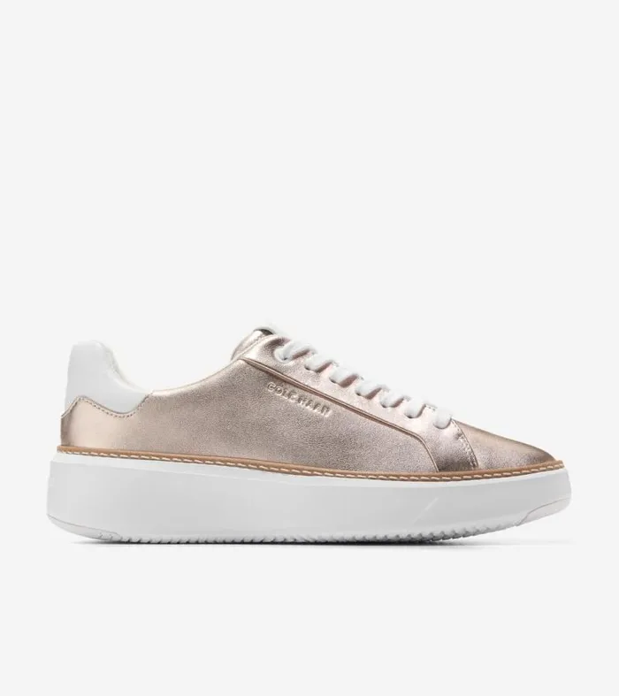 Women Sneakers Cole Haan GrandPr Topspin Sneakers Rose Gold Metallic