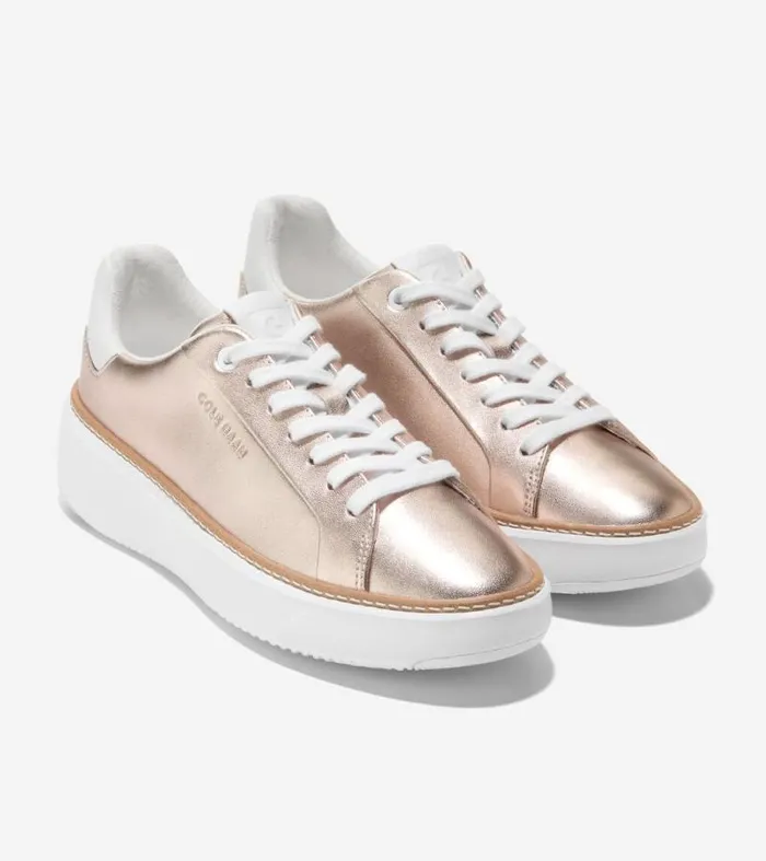Women Sneakers Cole Haan GrandPr Topspin Sneakers Rose Gold Metallic