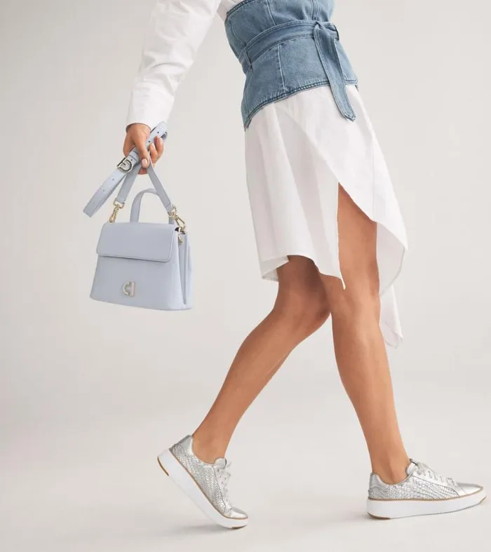 Women Sneakers Cole Haan Grandpr Topspin Sneakers Silver Genevieve Weaveoptic White