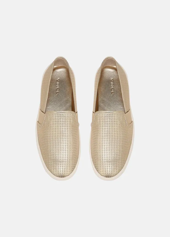 Women Sneakers Vince Blair Perforated Leather Sneaker Champagne