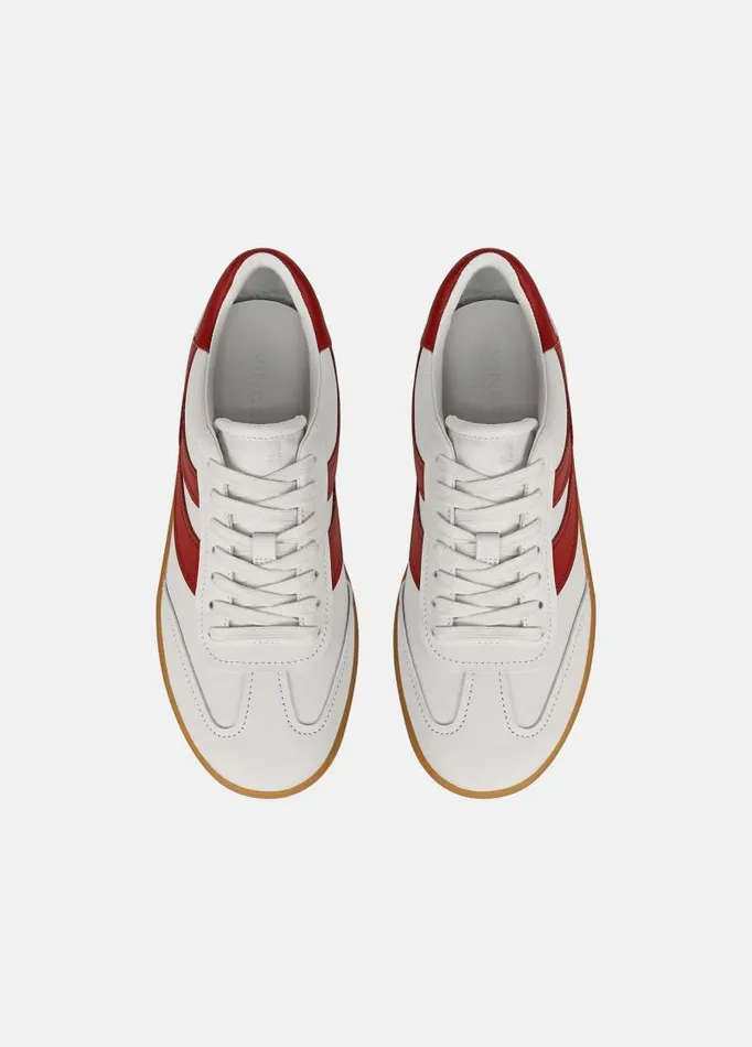 Women Sneakers Vince Oasis Leather And Suede Sneaker Chalk Whitedeep Ruby