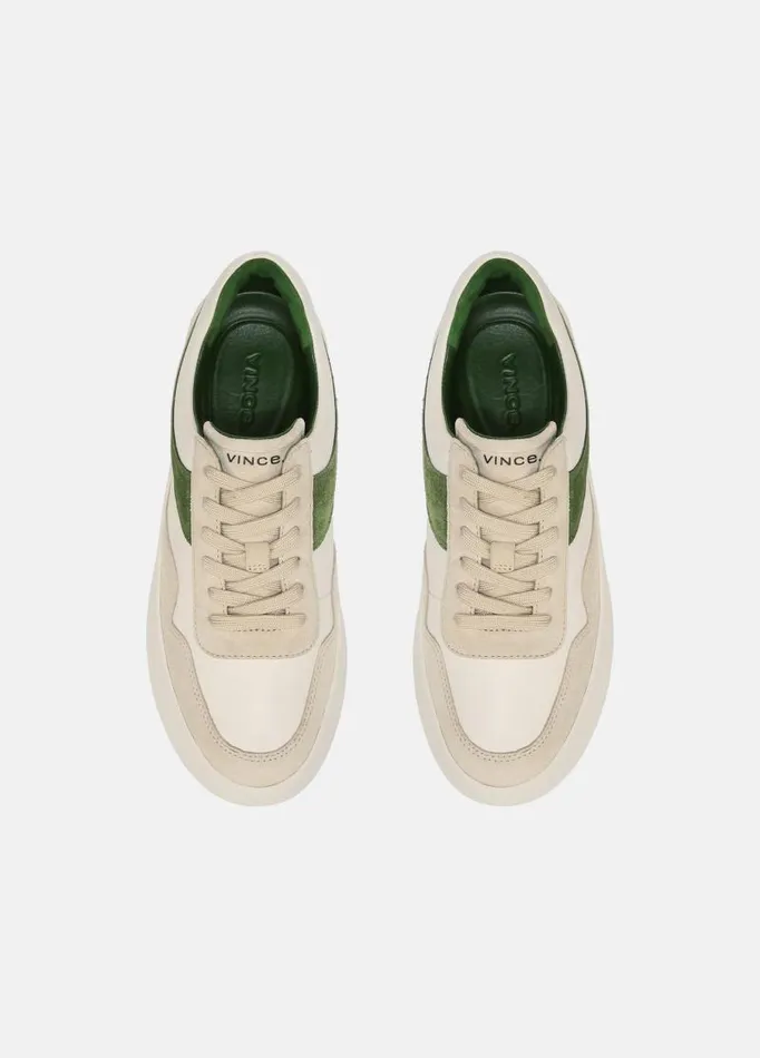 Women Sneakers Vince Warren Court Leather And Suede Sneaker Palm Leaf
