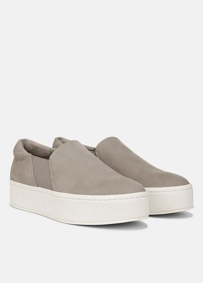Women Sneakers Vince Warren Nubuck Sneaker Hazel Stone Grey