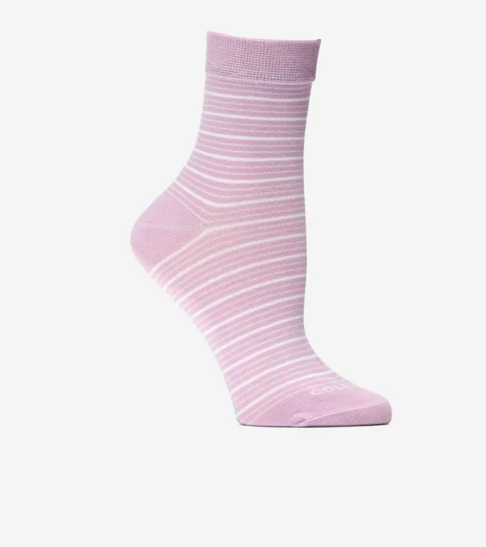 Women Socks Cole Haan Stripe Short Crew Socks Mauve