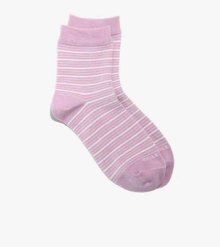 Women Socks Cole Haan Stripe Short Crew Socks Mauve