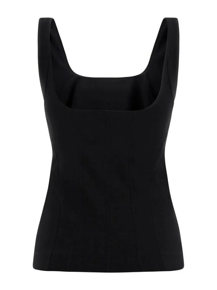 Women Soft Touch Fabric Active Tank Top Black Guess Activewear