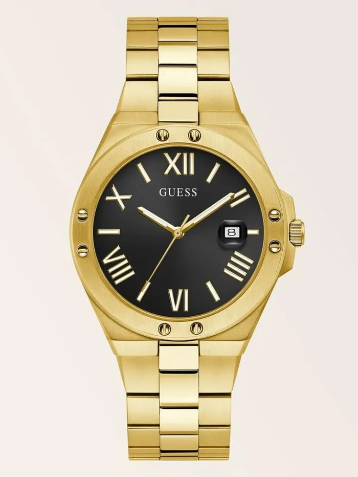Women Stainless Steel Analogue Watch Gold Guess Watches