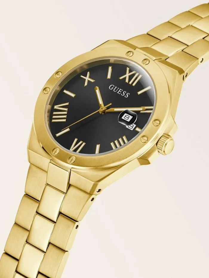 Women Stainless Steel Analogue Watch Gold Guess Watches