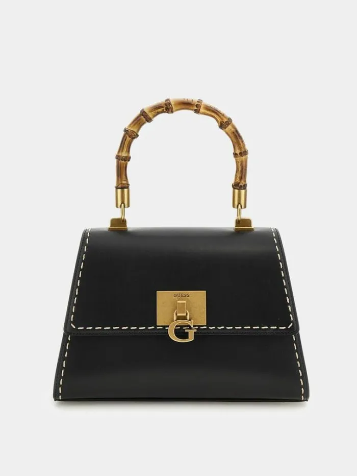 Women Stephi Bamboohandle Handbag Black Guess Handbags