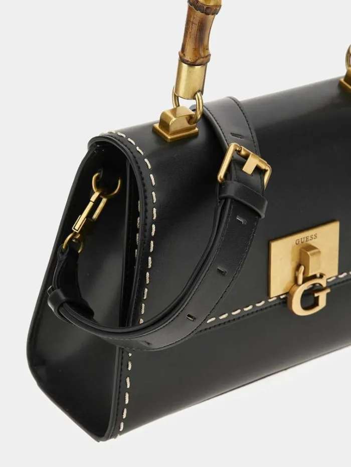 Women Stephi Bamboohandle Handbag Black Guess Handbags