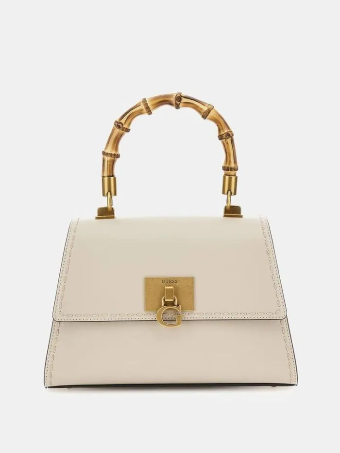Women Stephi Bamboohandle Handbag Cream Guess Handbags