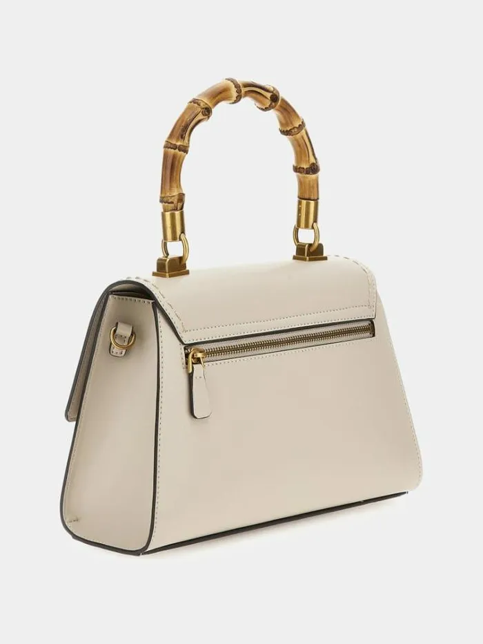 Women Stephi Bamboohandle Handbag Cream Guess Handbags