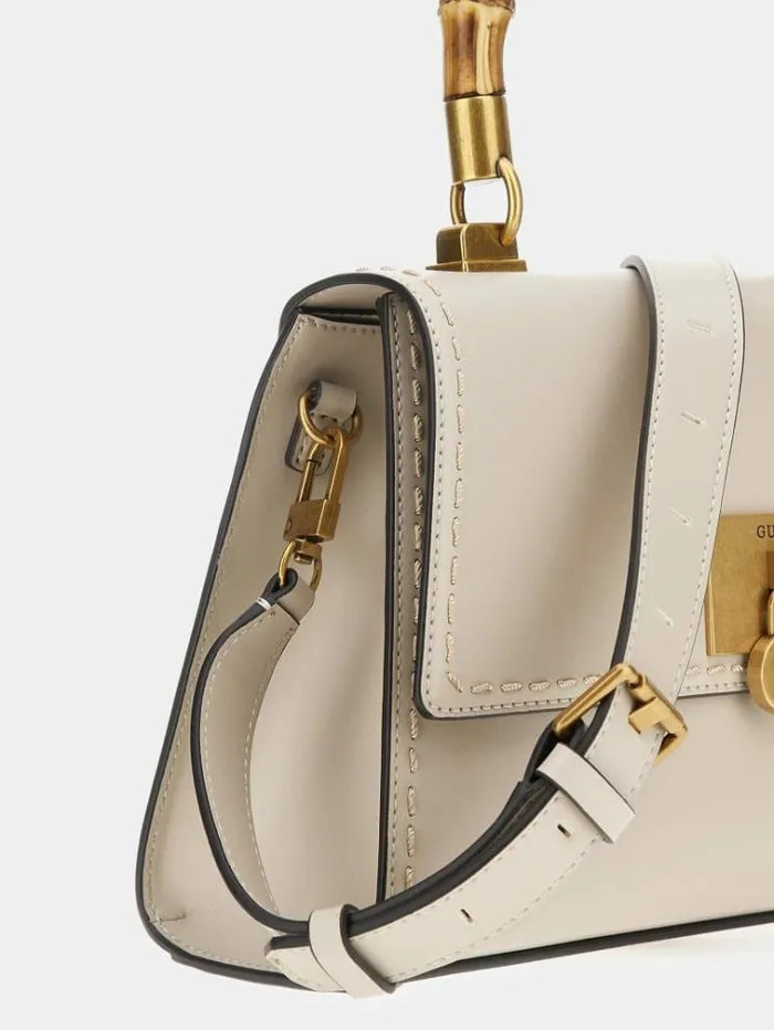 Women Stephi Bamboohandle Handbag Cream Guess Handbags
