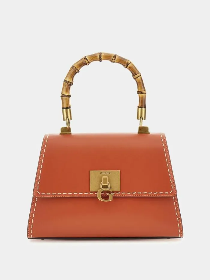Women Stephi Bamboohandle Handbag Orange Guess Handbags