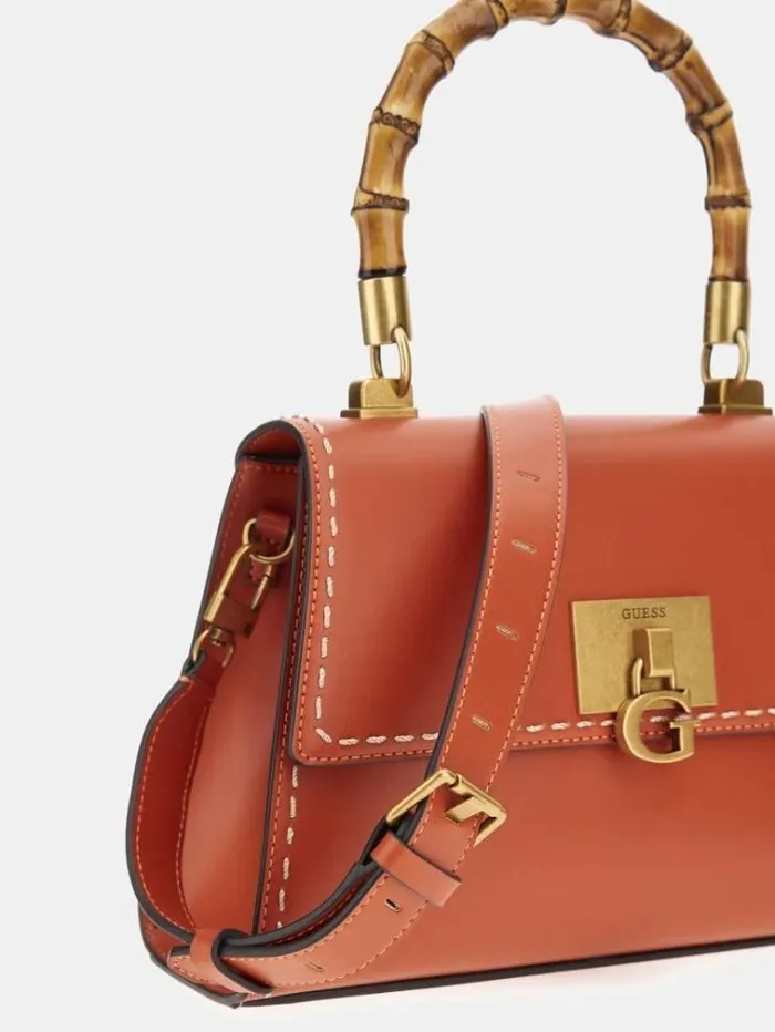 Women Stephi Bamboohandle Handbag Orange Guess Handbags