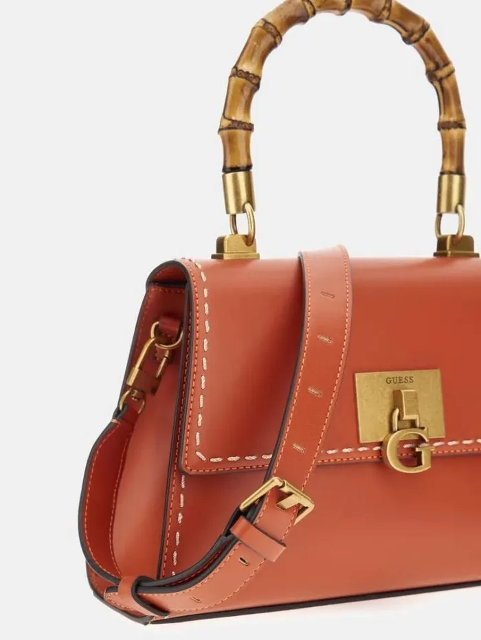 Women Stephi Bamboohandle Handbag Orange Guess Handbags