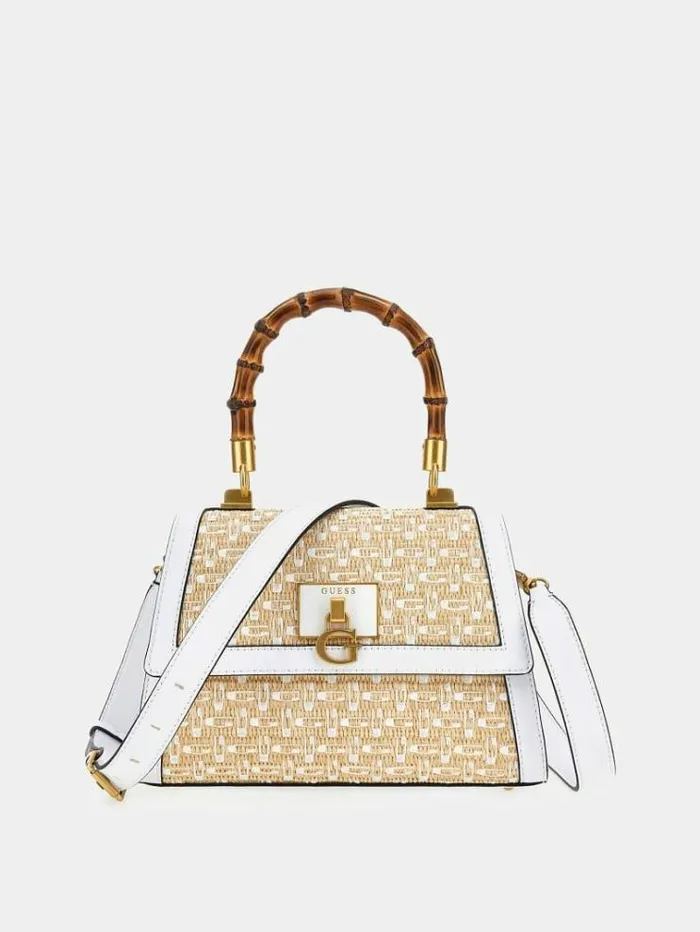 Women Stephi Logo Handbag White Guess Handbags
