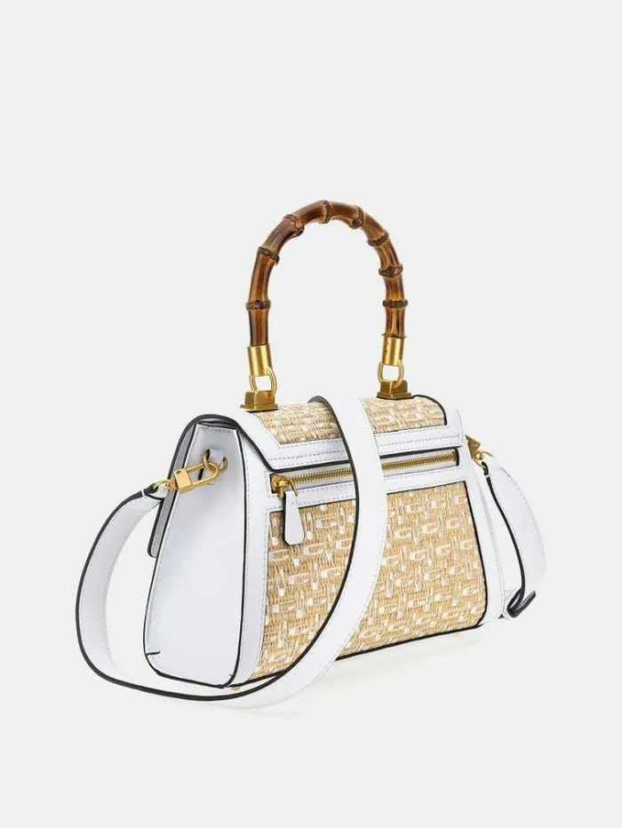 Women Stephi Logo Handbag White Guess Handbags