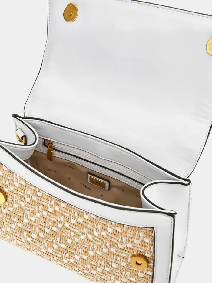 Women Stephi Logo Handbag White Guess Handbags