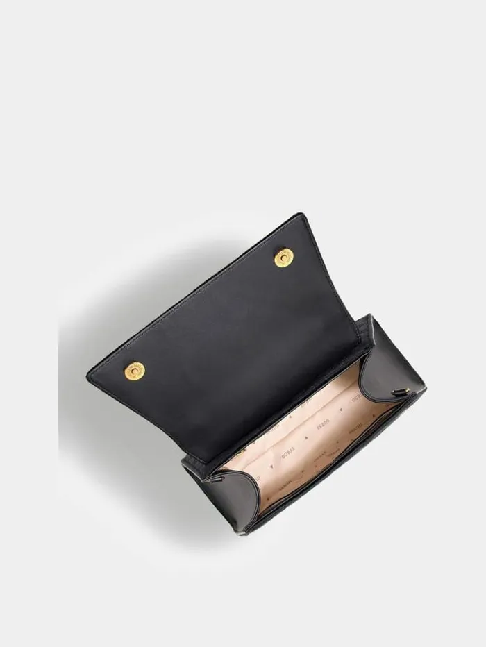 Women Stephi Velvet Handbag Black Guess Handbags