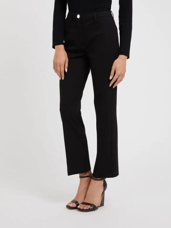 Women Straight Chino Pant Black Guess Trousers
