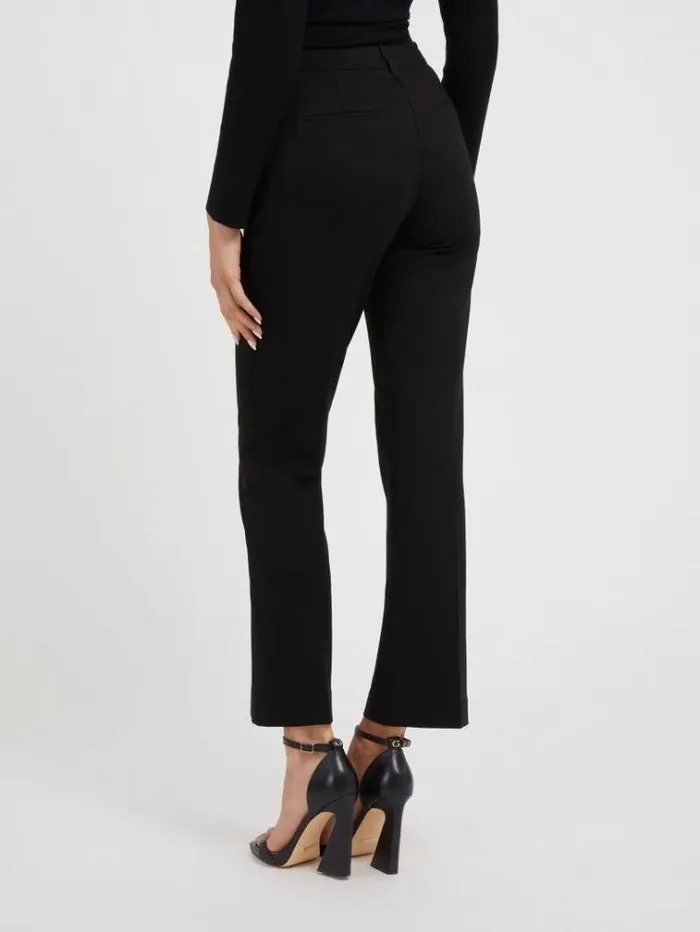 Women Straight Chino Pant Black Guess Trousers