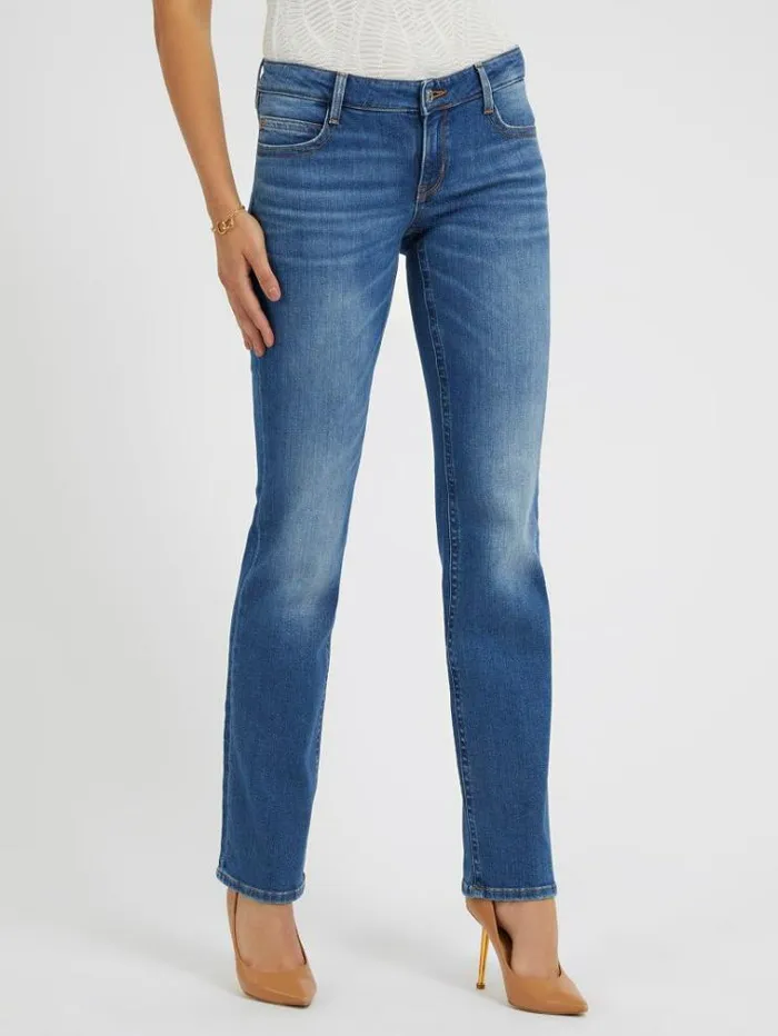 Women Straight Denim Pant Blue Guess Straight