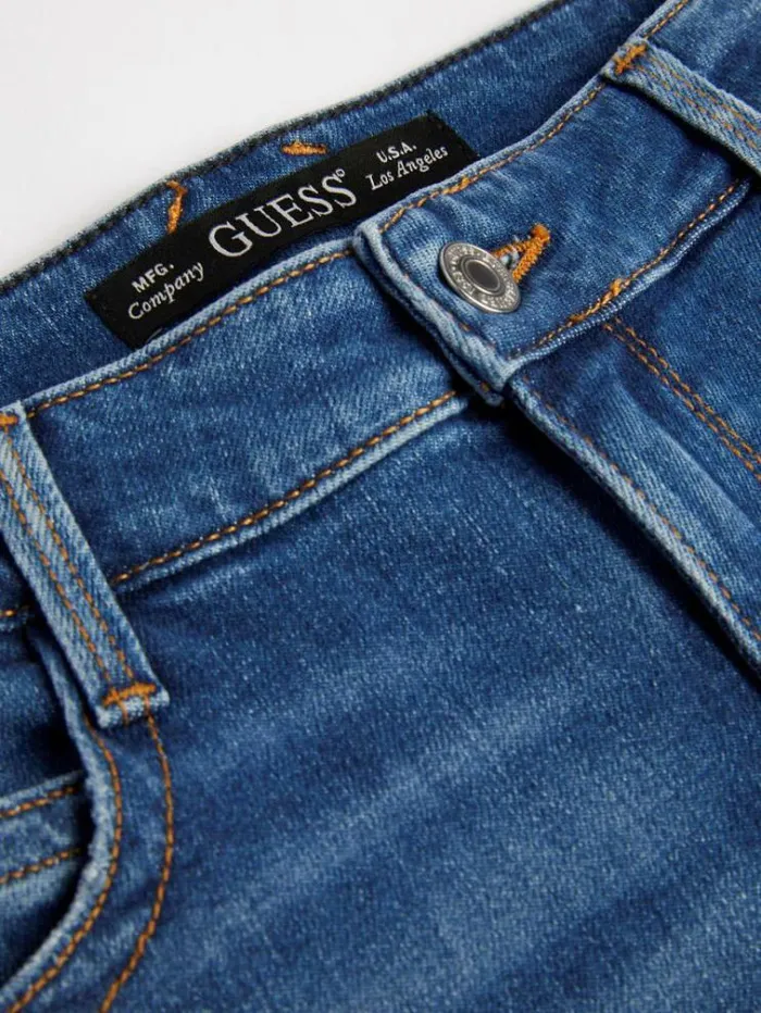 Women Straight Denim Pant Blue Guess Straight