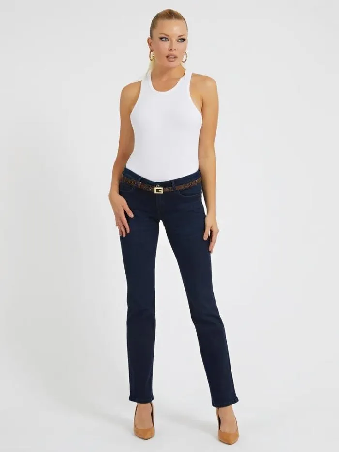 Women Straight Denim Pant Dark Blue Guess Straight