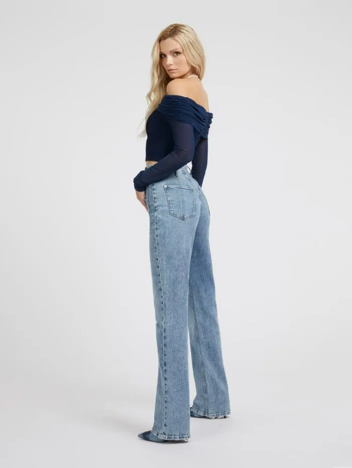 Women Straight Denim Pant Light Blue Guess Straight